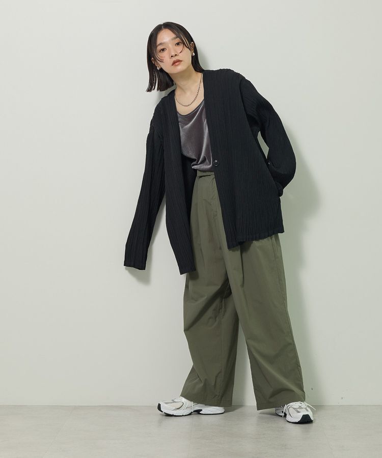 Green Parks「・ELENCARE DUE プリーツノーカラージャケット」|テーラードジャケット|