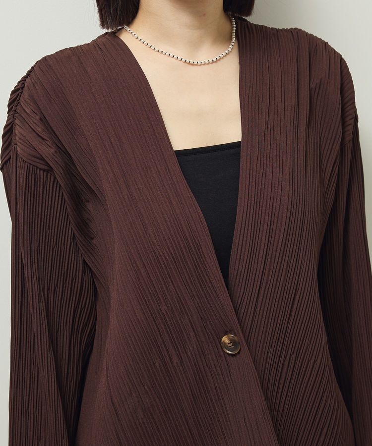 Green Parks「・ELENCARE DUE プリーツノーカラージャケット」|テーラードジャケット|