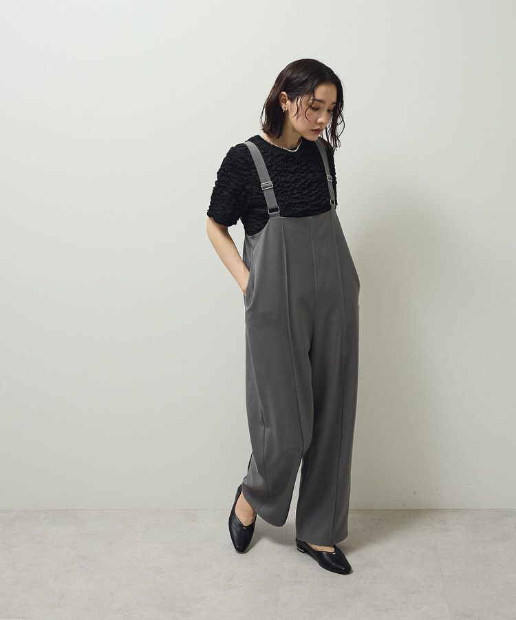 Green Parks「ピンタックサロペット」|オールインワン|Gray