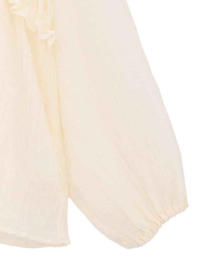 Green Parks「Vネックフリルシアープリーツブラウス」|シャツ・ブラウス|