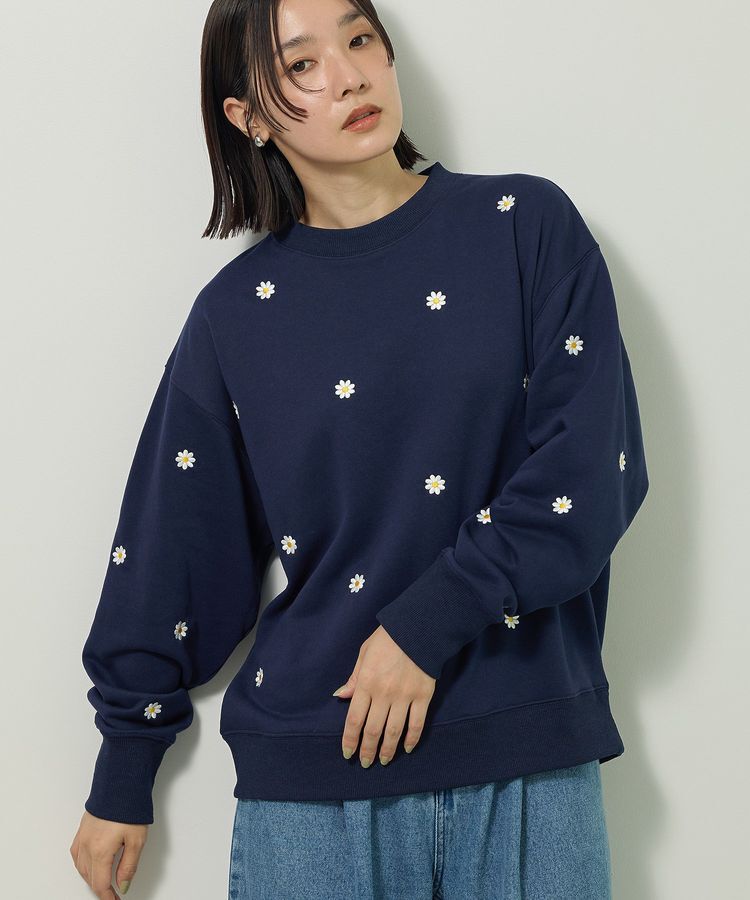 Green Parks「・swing by デイジー刺繍スウェット」|スウェット・ジャージ|