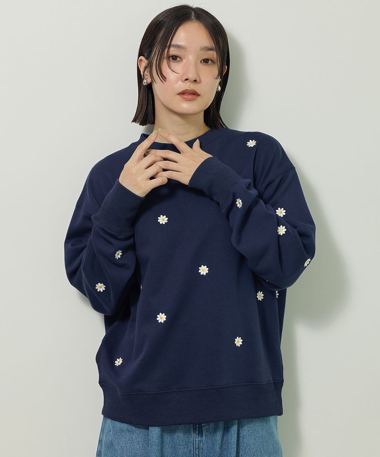 Green Parks「・swing by デイジー刺繍スウェット」|スウェット・ジャージ|