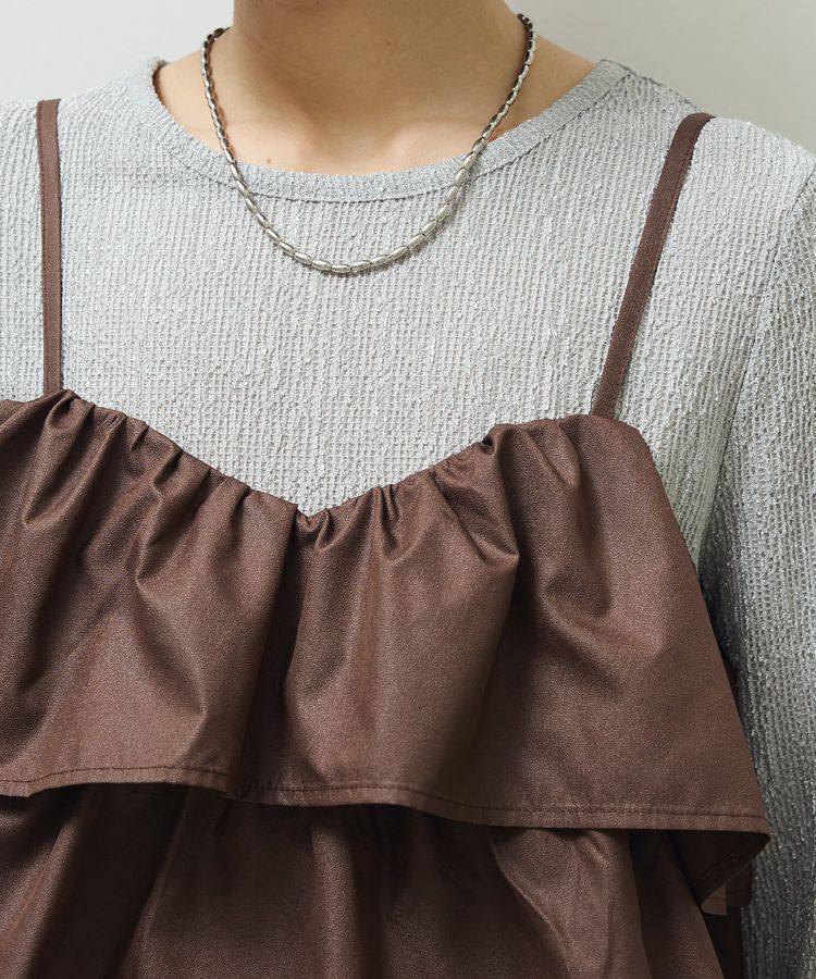 Green Parks「・SUGAR SPOON レザーライクティアードキャミ」|ベスト・ジレ|