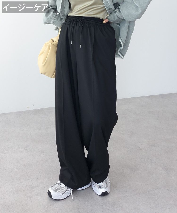 Green Parks「ウエストレイヤードワイドパンツ」|その他|Black