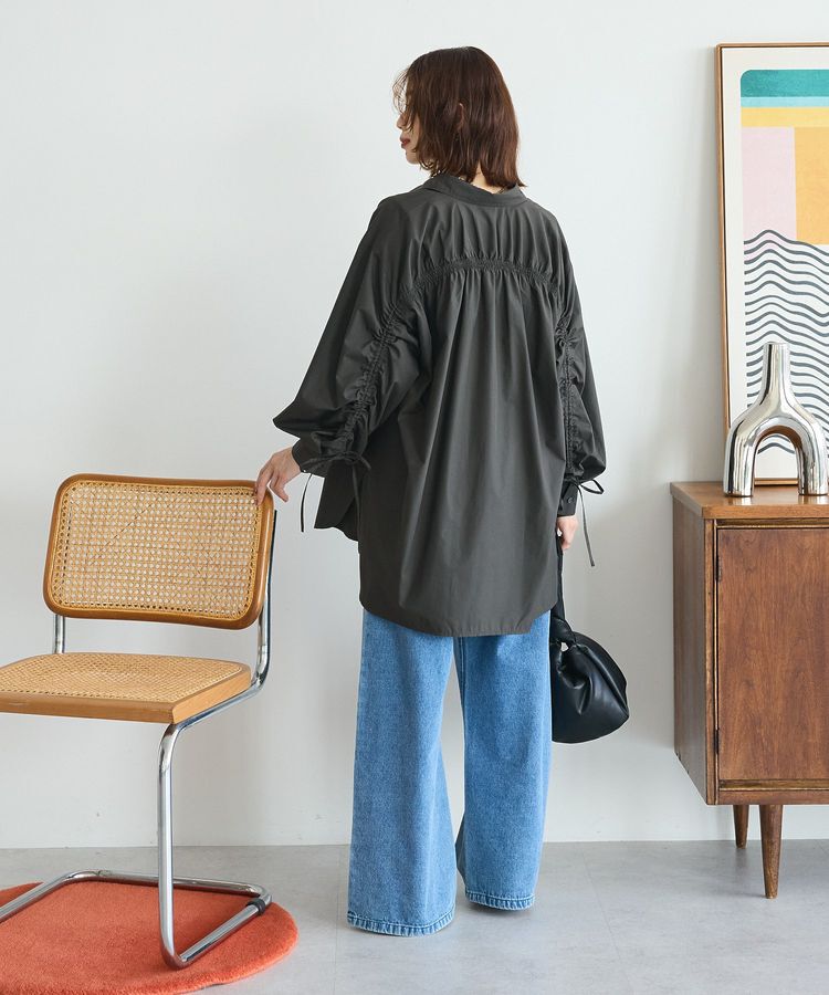 Green Parks「イージーケア袖シャーリングシャツ」|シャツ・ブラウス|