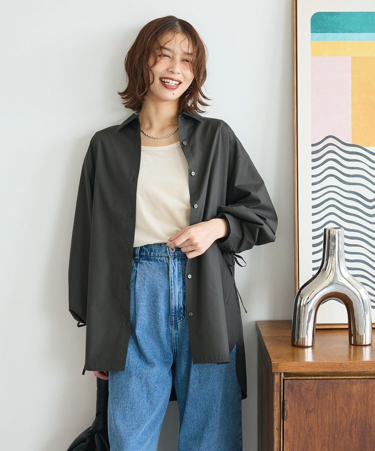 Green Parks「イージーケア袖シャーリングシャツ」|シャツ・ブラウス|