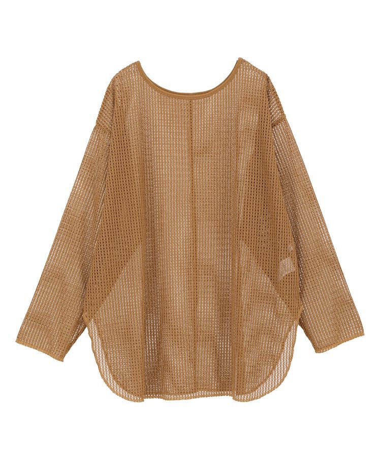 Green Parks「メッシュ長袖ゆるカットプルオーバー」|Tシャツ・カットソー|