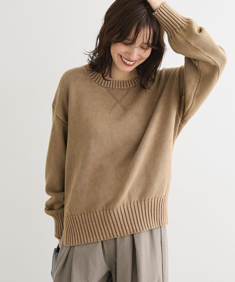 Green Parks「ピグメントニットプルオーバー」|ニット・セーター|Light beige