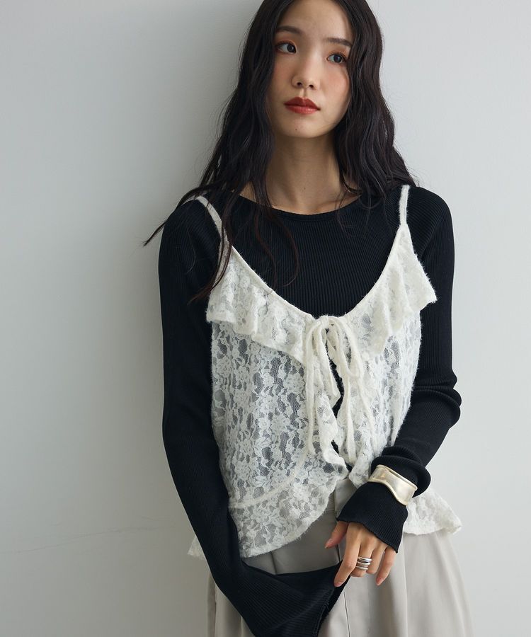 AnriettMusee「レースフリルキャミビスチェ」|キャミソール|
