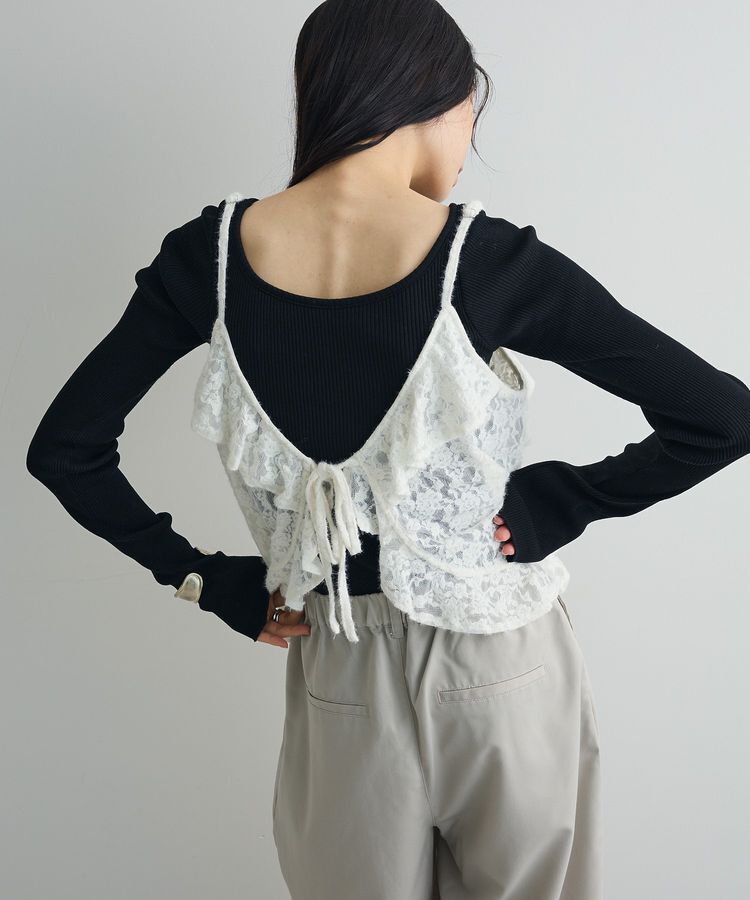 AnriettMusee「レースフリルキャミビスチェ」|キャミソール|