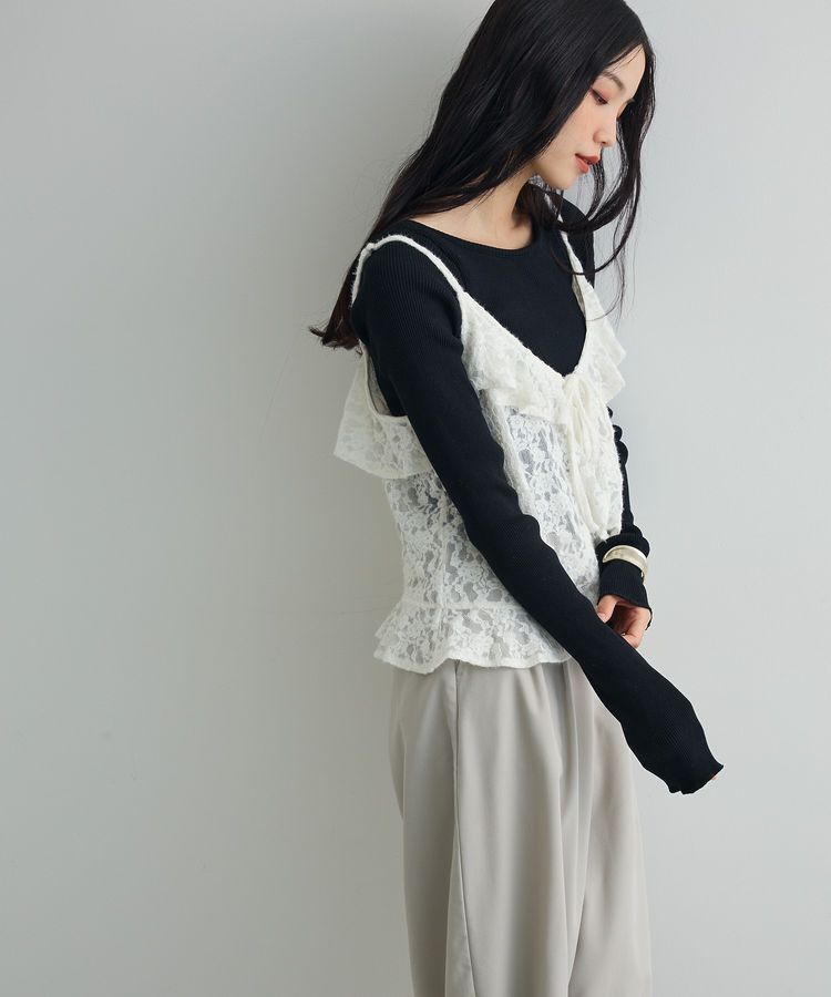 AnriettMusee「レースフリルキャミビスチェ」|キャミソール|