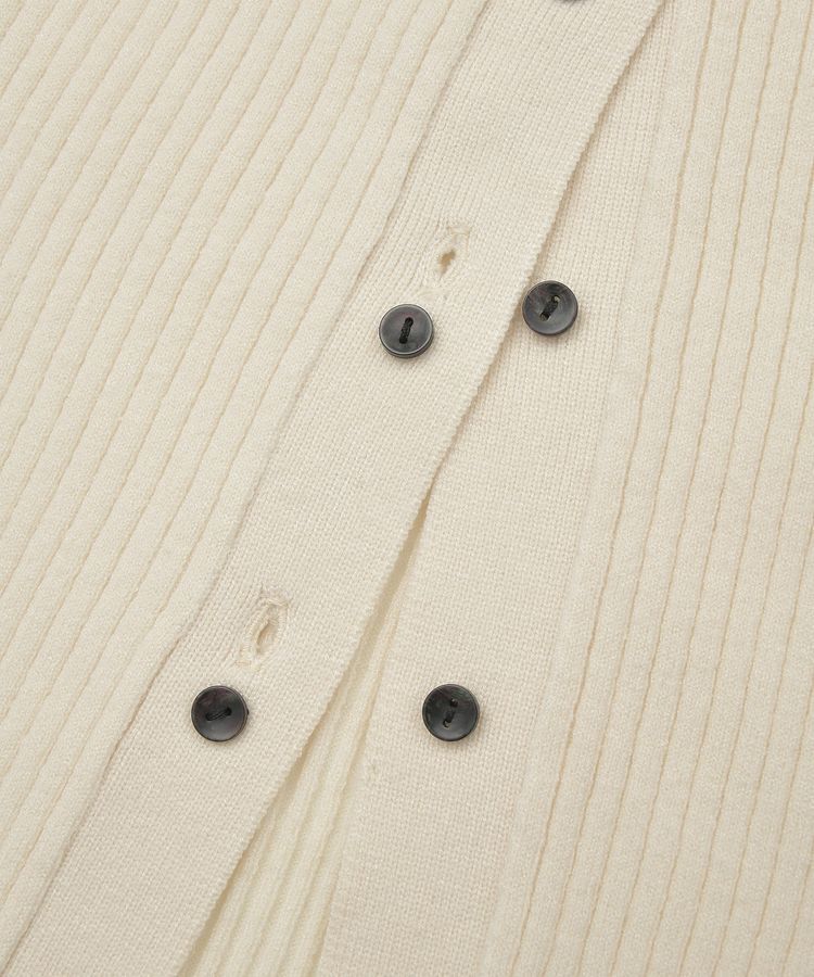 AnriettMusee「配色レイヤードポロリブニットカーディガン」|ニット・セーター|