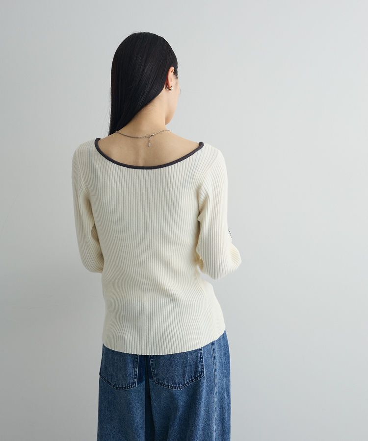 AnriettMusee「前後2wayアシンメトリー袖フレアリブニット」|ニット・セーター|