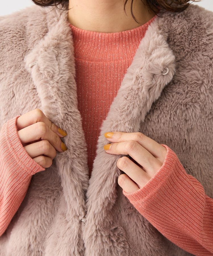 Green Parks「・ELENCARE DUE ペプラムフェイクファーベスト」|ベスト・ジレ|