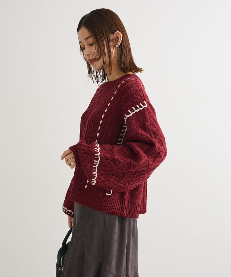 Green Parks「・ELENCARE DUE ハンドステッチケーブルニット」|ニット・セーター|