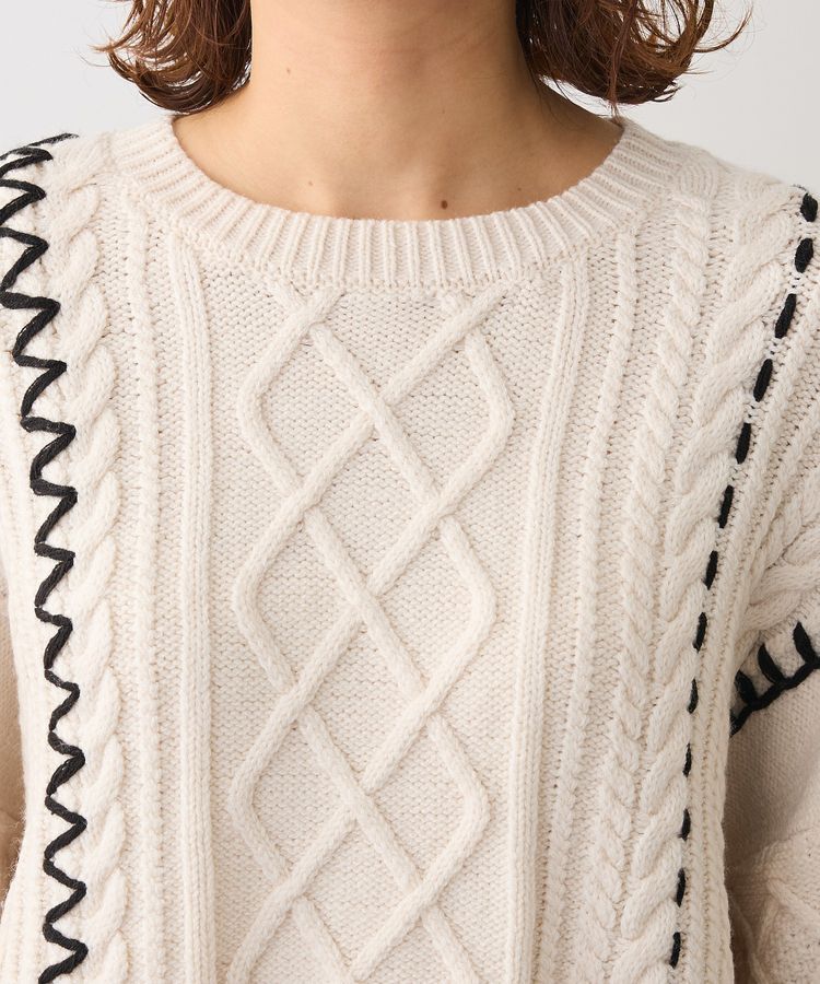 Green Parks「・ELENCARE DUE ハンドステッチケーブルニット」|ニット・セーター|