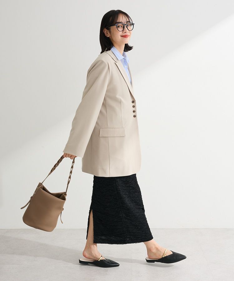 Green Parks「表面感ポコポコIラインスカート」|タイト|