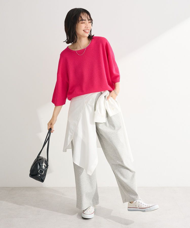 Green Parks「七分袖機能ニットプルオーバー」|ニット・セーター|