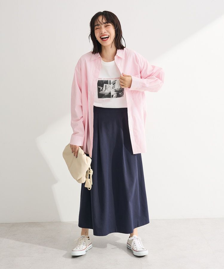 Green Parks「綿混やわらかタッチタックスカート」|スカート|