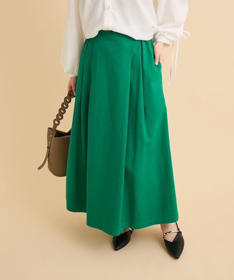 Green Parks「綿混やわらかタッチタックスカート」|スカート|Green