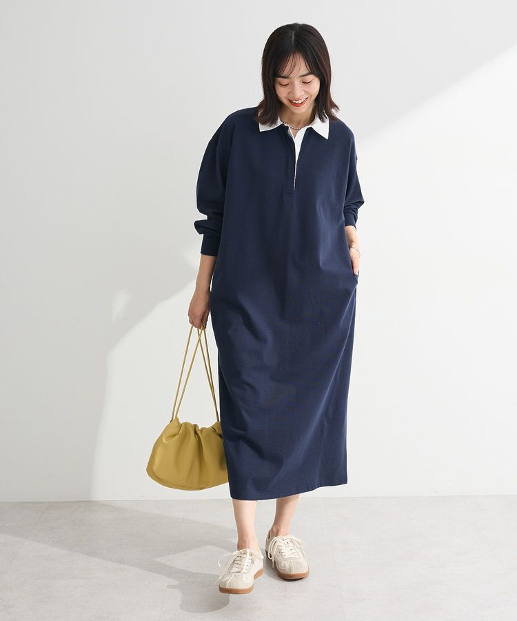 Green Parks「ラガーシャツワンピース」|ワンピース|Navy