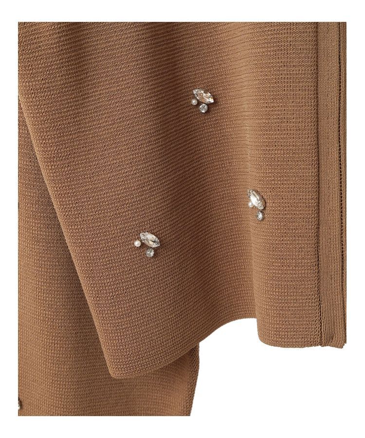 YECCA VECCA「ビジューZIPニットジャケット」|カーディガン|