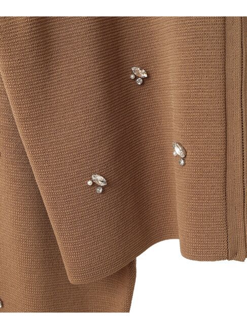 YECCA VECCA「ビジューZIPニットジャケット」|カーディガン|