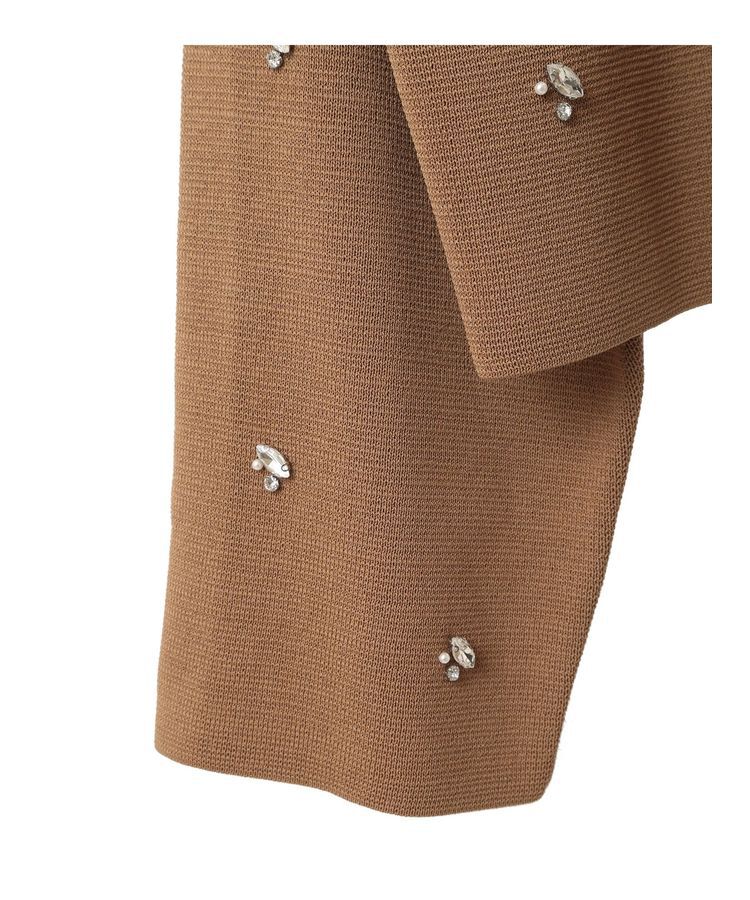 YECCA VECCA「ビジューZIPニットジャケット」|カーディガン|