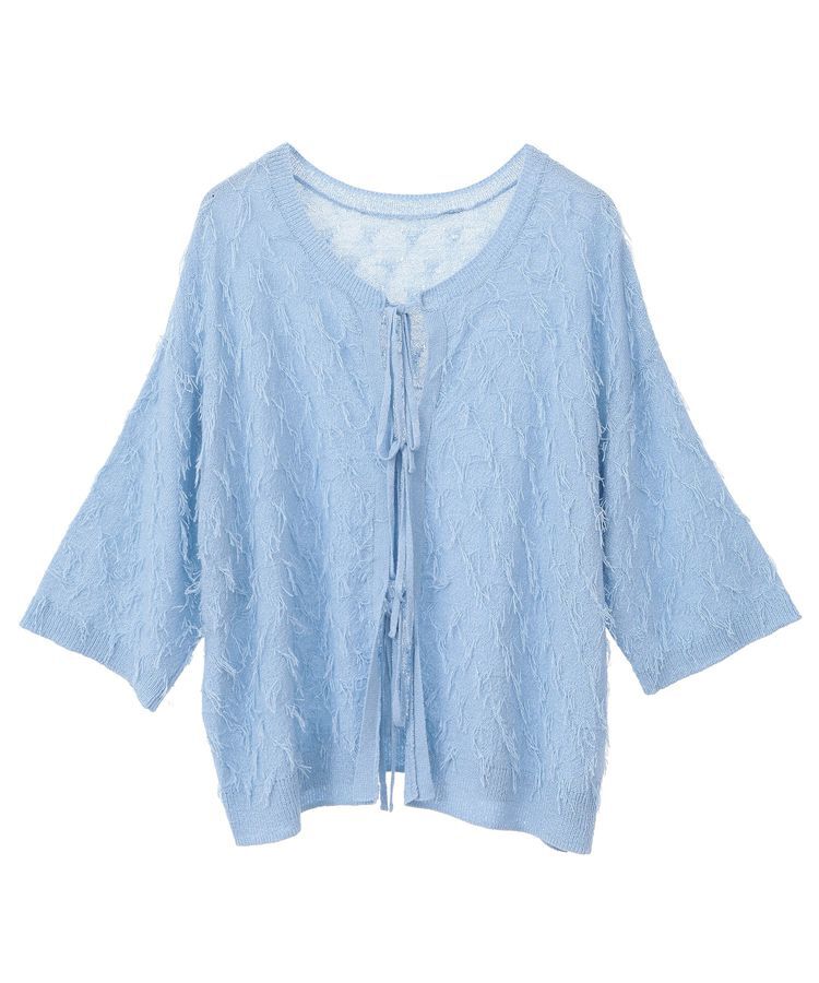 YECCA VECCA「2wayリボンフリンジニットカーディガン」|カーディガン|