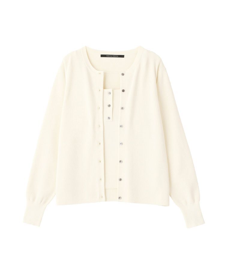 YECCA VECCA「【UVカット/マシンウォッシャブル】アンサンブルニット」|カーディガン|