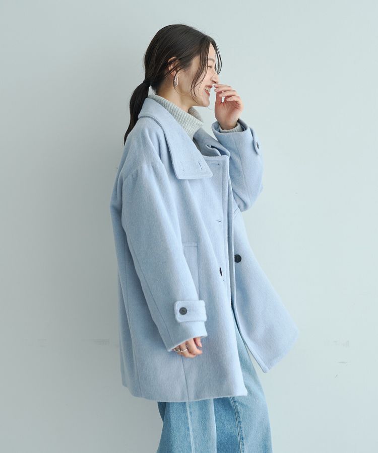 YECCA VECCA「ウール混ミドル丈スタンドカラーコート」|その他|