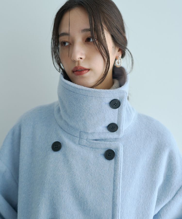 YECCA VECCA「ウール混ミドル丈スタンドカラーコート」|その他|