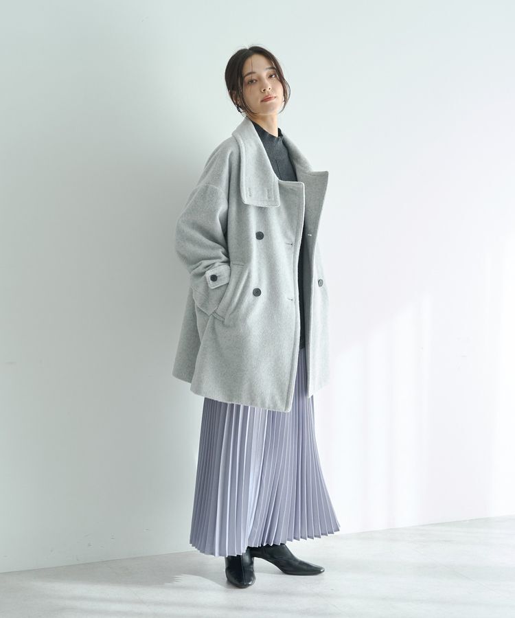 YECCA VECCA「ウール混ミドル丈スタンドカラーコート」|その他|