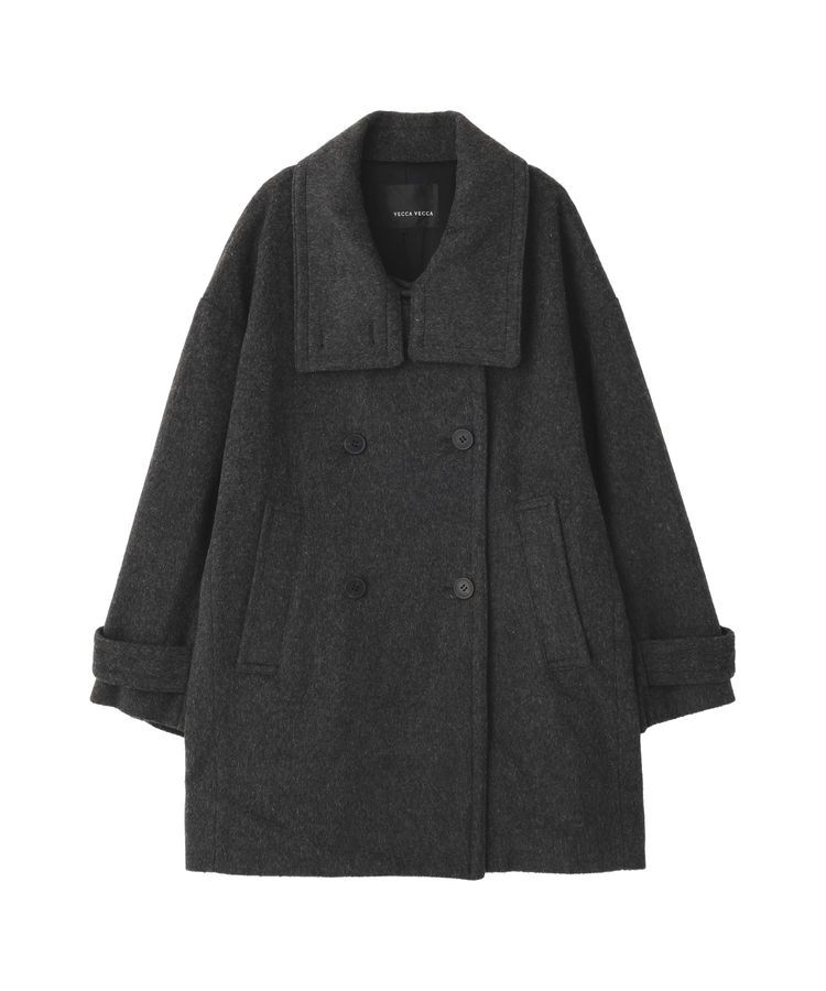 YECCA VECCA「ウール混ミドル丈スタンドカラーコート」|その他|