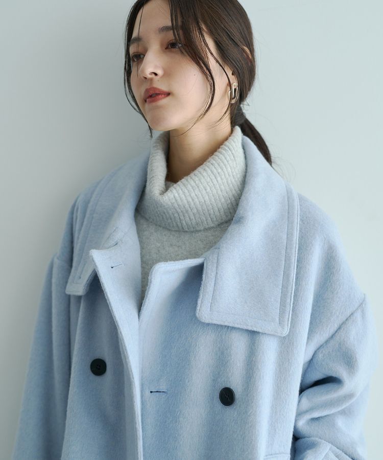 YECCA VECCA「ウール混ミドル丈スタンドカラーコート」|その他|