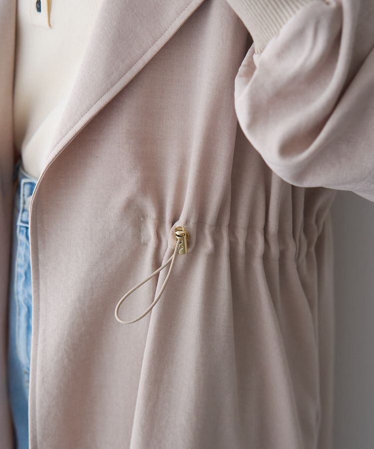 YECCA VECCA「ノーカラーラペルロングコート」|ノーカラーコート|