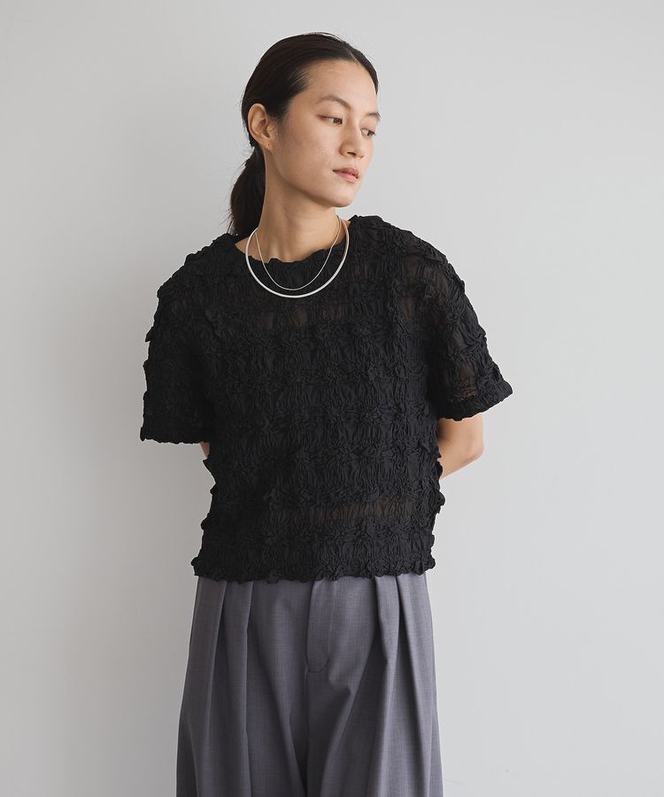 GARAGE OF GOOD CLOTHING「クロップド丈シャーリングプルオーバー」|シャツ・ブラウス|Black