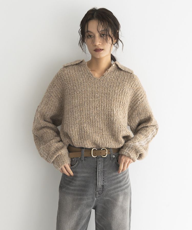 GARAGE OF GOOD CLOTHING「襟付モヘアニットプルオーバー」|ニット・セーター|