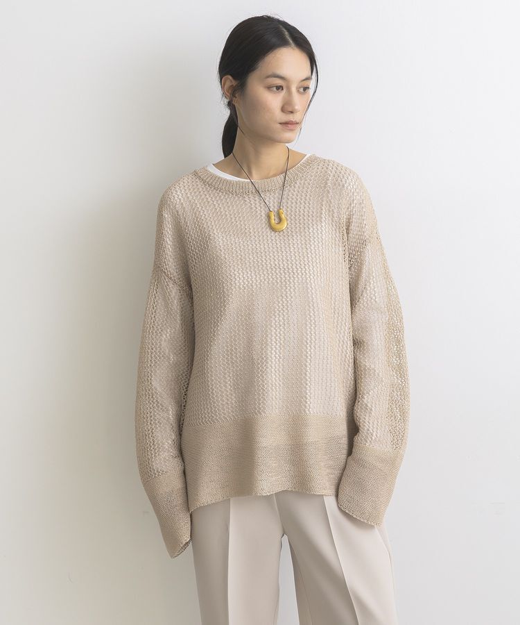 GARAGE OF GOOD CLOTHING「ストローヤーンメッシュプルオーバー」|ニット・セーター|Beige