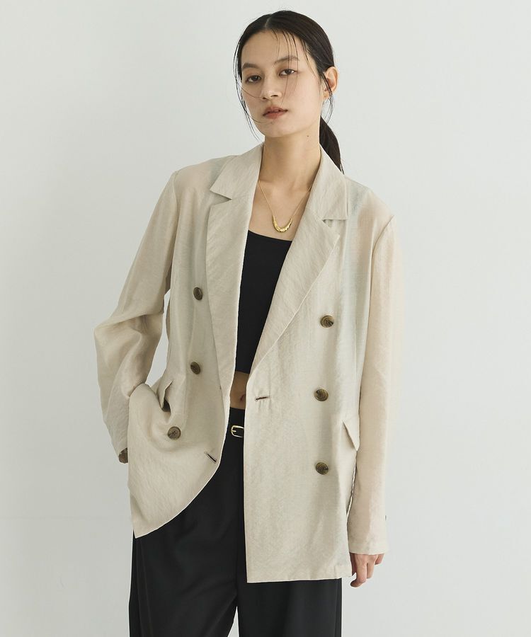 GARAGE OF GOOD CLOTHING「【日本製】シアーダブルブレストテーラードジャケット」|テーラードジャケット|Beige