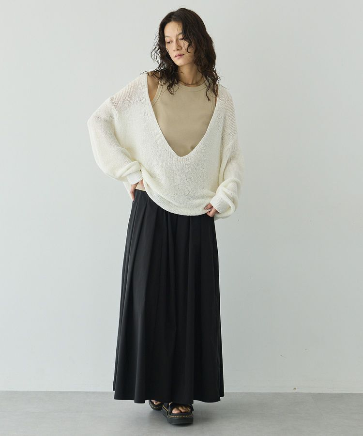 GARAGE OF GOOD CLOTHING「【日本製】ペーパーヤーンＶネックシアープルオーバー」|ニット・セーター|