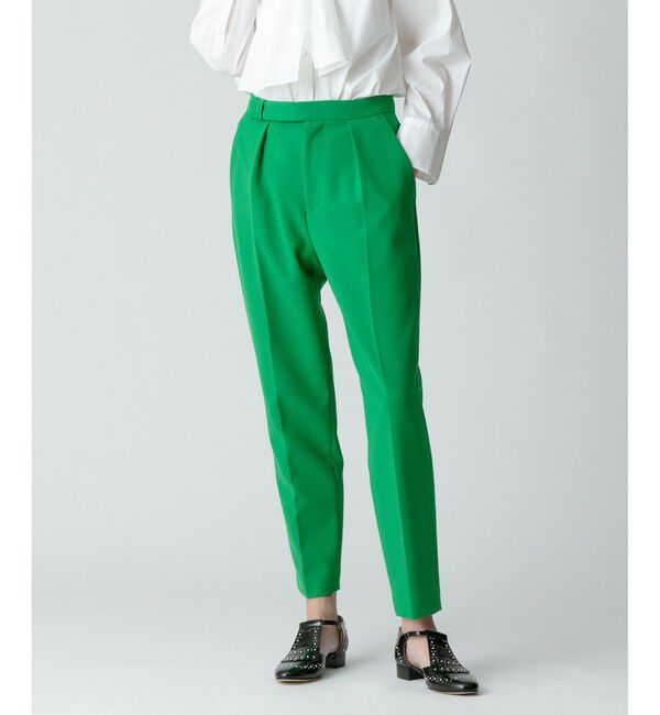 allureville「ダブルクロステーパードタックパンツ」|その他|グリーン