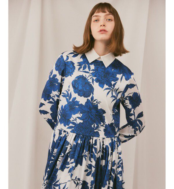 LOULOU WILLOUGHBY「【LOULOU WILLOUGHBY】RATTIフラワープリント衿付きワンピース」|ワンピース|