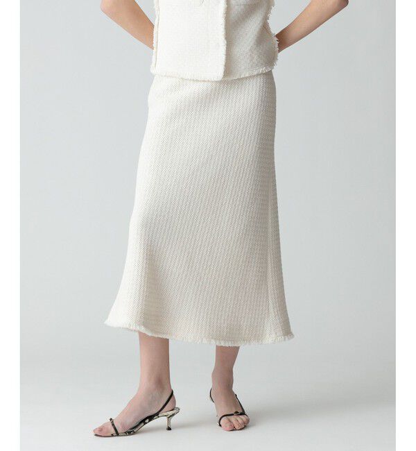 allureville「【セットアップ対応可能】ラスティックツイードスカート」|スカート|オフホワイト
