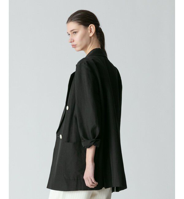 allureville「リネンスラブビックショルダージャケット」|テーラードジャケット|