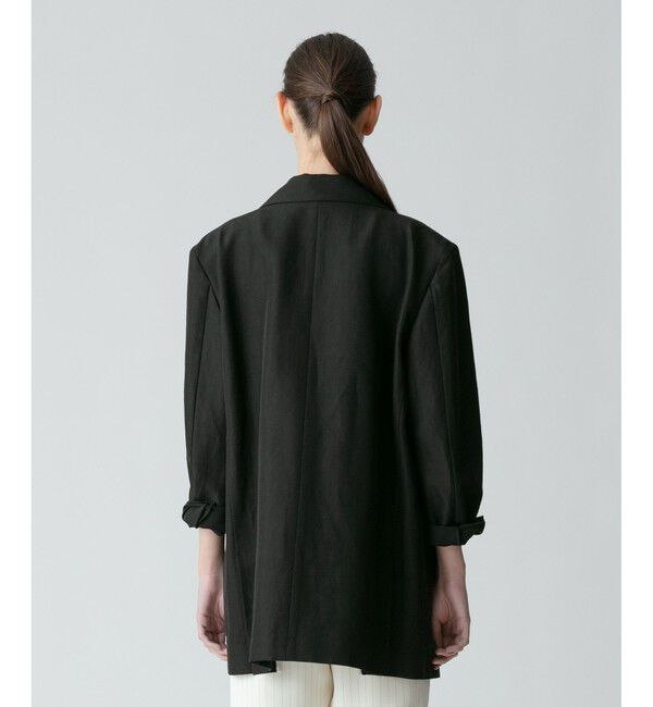 allureville「リネンスラブビックショルダージャケット」|テーラードジャケット|