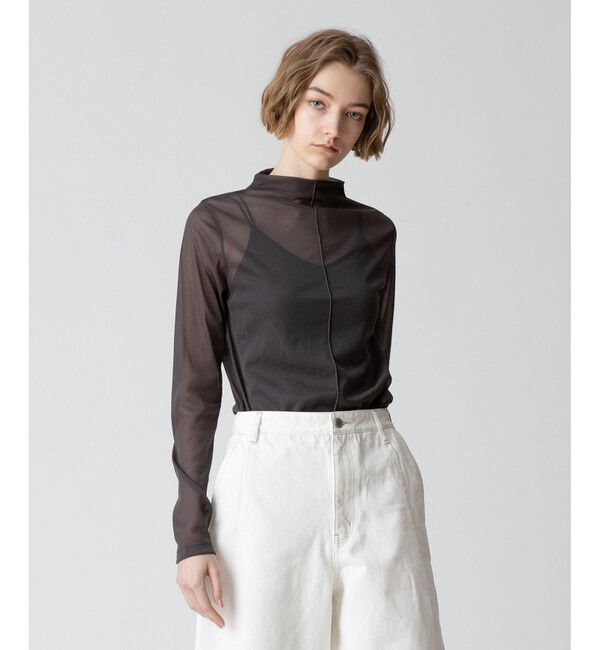 allureville「シアーファネルネックプルオーバー」|その他|チャコールグレー