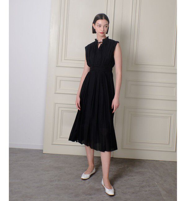 LOULOU WILLOUGHBY「【LOULOU WILLOUGHBY】ランダムプリーツワンピース」|ワンピース|ブラック