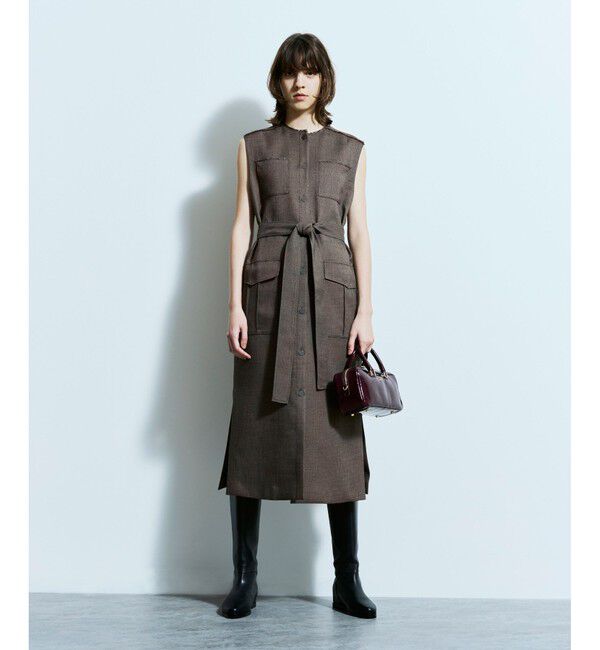 allureville「メランジミニヘリンボンジレワンピース」|ワンピース|ブラウン