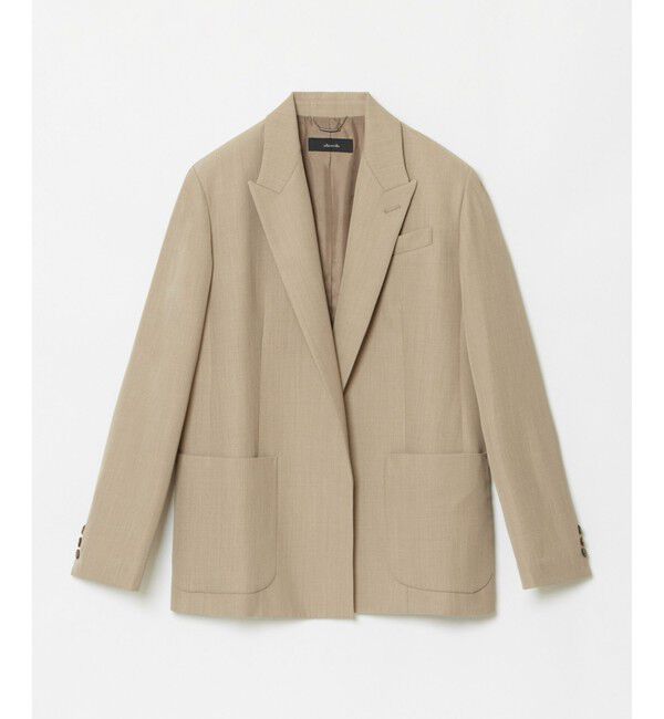 allureville「ビスコースウールボタンレスジャケット」|テーラードジャケット|